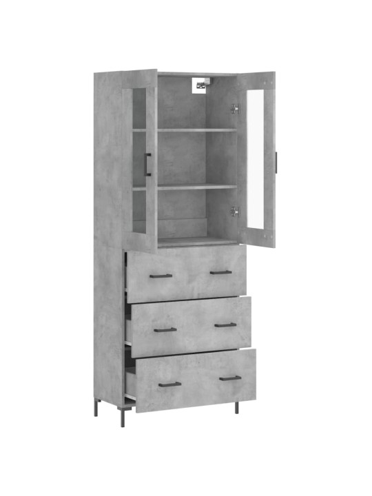 Skříň highboard betonově šedá 69,5x34x180 cm kompozitní dřevo