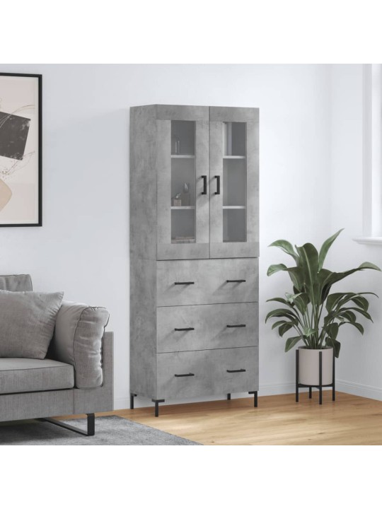 Skříň highboard betonově šedá 69,5x34x180 cm kompozitní dřevo