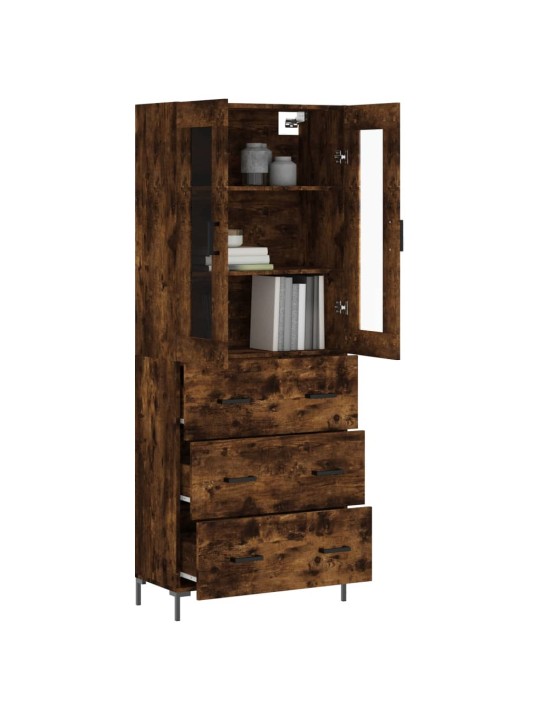 Skříň highboard kouřový dub 69,5 x 34 x 180 cm kompozitní dřevo