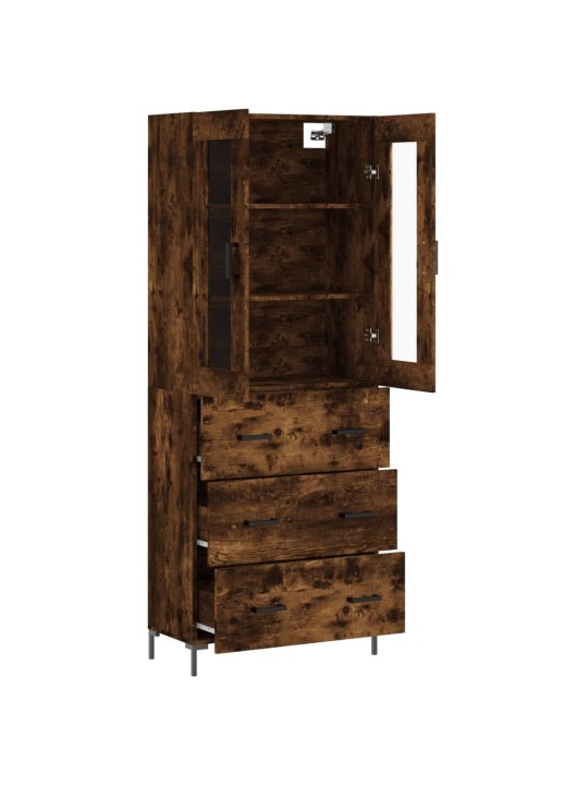 Skříň highboard kouřový dub 69,5 x 34 x 180 cm kompozitní dřevo