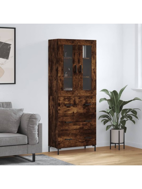 Skříň highboard kouřový dub 69,5 x 34 x 180 cm kompozitní dřevo