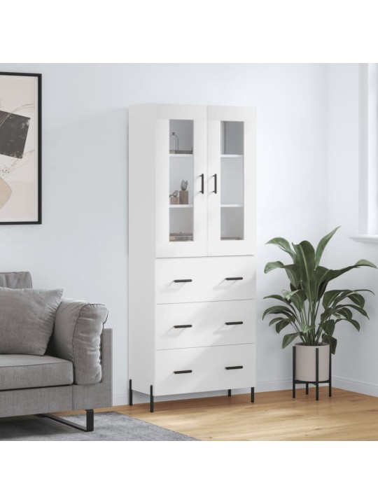 Skříň highboard bílá 69,5 x 34 x 180 cm kompozitní dřevo