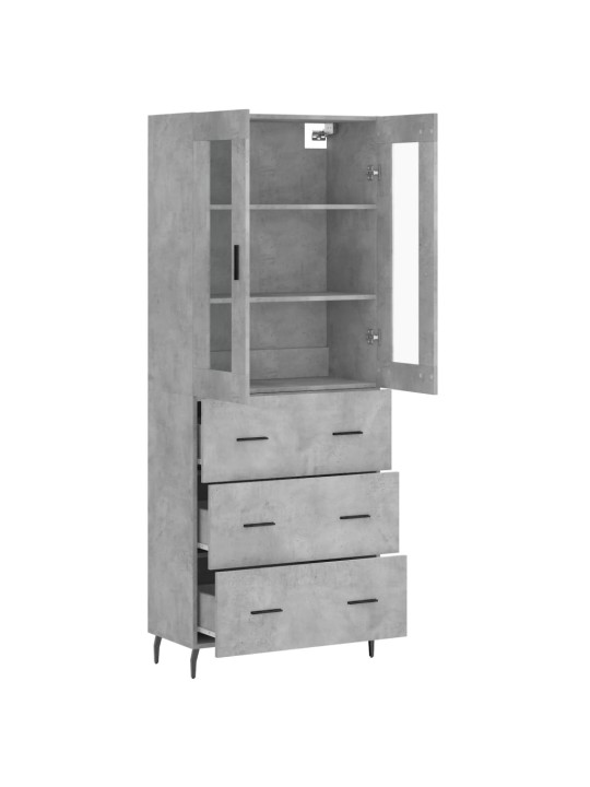Skříň highboard betonově šedá 69,5x34x180 cm kompozitní dřevo
