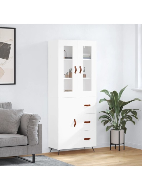 Skříň highboard bílá 69,5 x 34 x 180 cm kompozitní dřevo