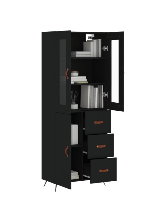 Skříň highboard černá 69,5 x 34 x 180 cm kompozitní dřevo