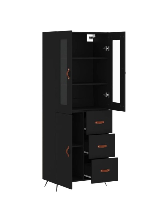 Skříň highboard černá 69,5 x 34 x 180 cm kompozitní dřevo