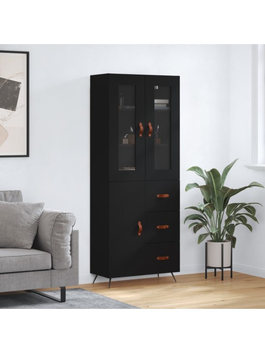 Skříň highboard černá 69,5 x 34 x 180 cm kompozitní dřevo