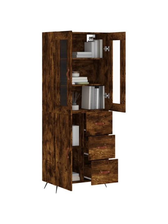 Skříň highboard kouřový dub 69,5 x 34 x 180 cm kompozitní dřevo