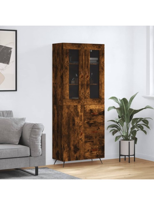 Skříň highboard kouřový dub 69,5 x 34 x 180 cm kompozitní dřevo