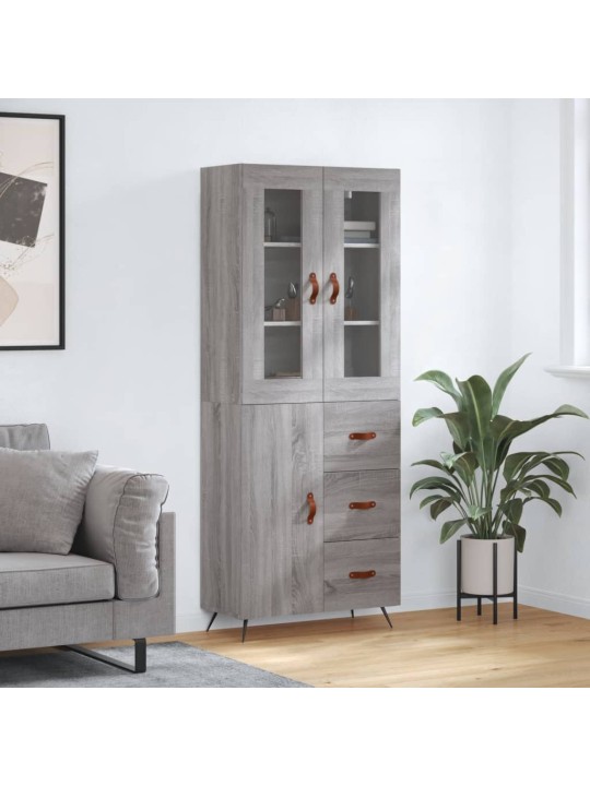 Skříň highboard šedá sonoma 69,5 x 34 x 180 cm kompozitní dřevo