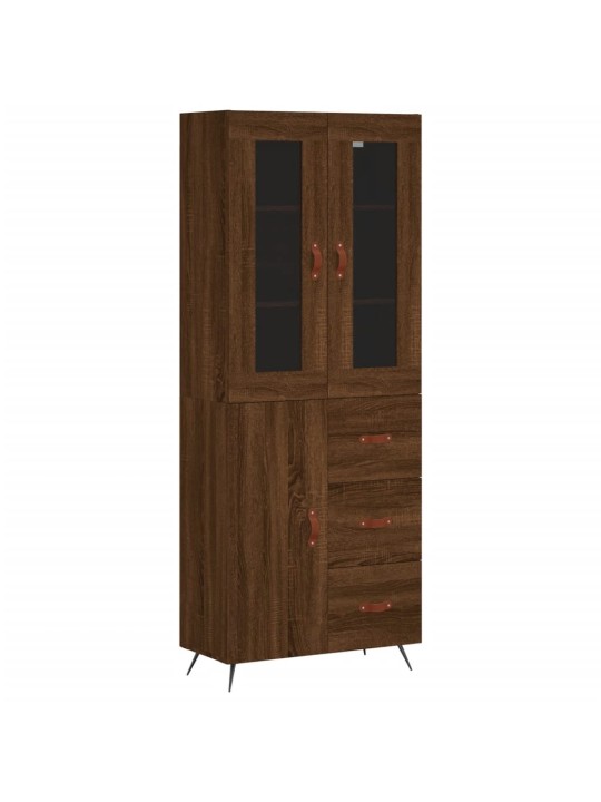 Skříň highboard hnědý dub 69,5 x 34 x 180 cm kompozitní dřevo