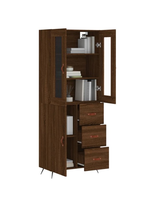 Skříň highboard hnědý dub 69,5 x 34 x 180 cm kompozitní dřevo