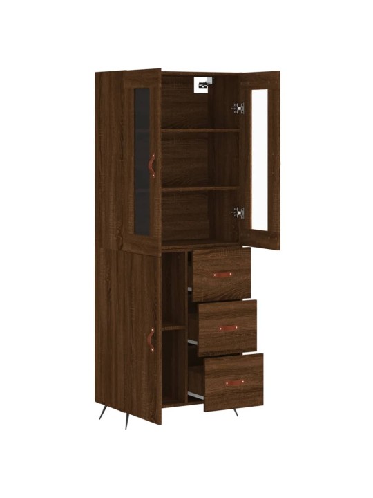 Skříň highboard hnědý dub 69,5 x 34 x 180 cm kompozitní dřevo