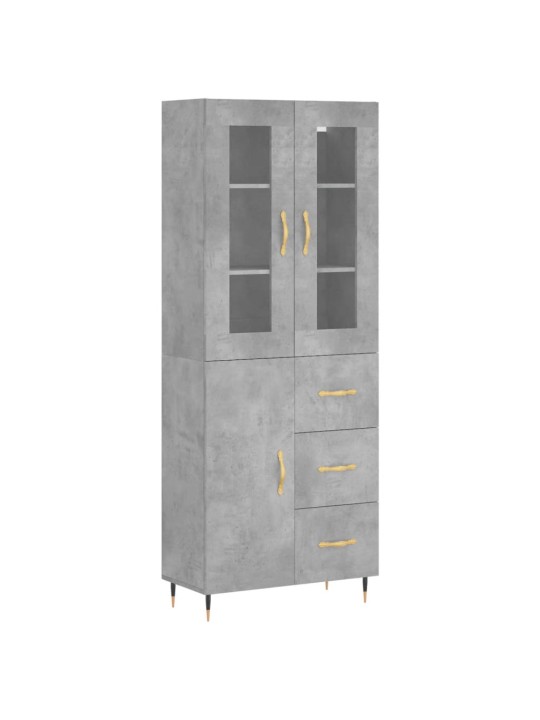 Skříň highboard betonově šedá 69,5x34x180 cm kompozitní dřevo