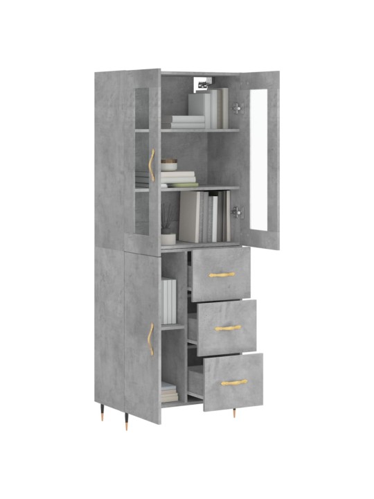 Skříň highboard betonově šedá 69,5x34x180 cm kompozitní dřevo