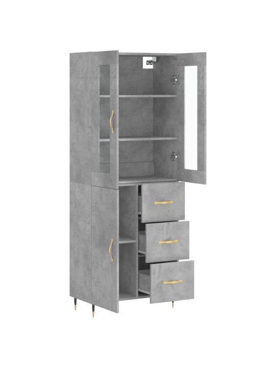 Skříň highboard betonově šedá 69,5x34x180 cm kompozitní dřevo