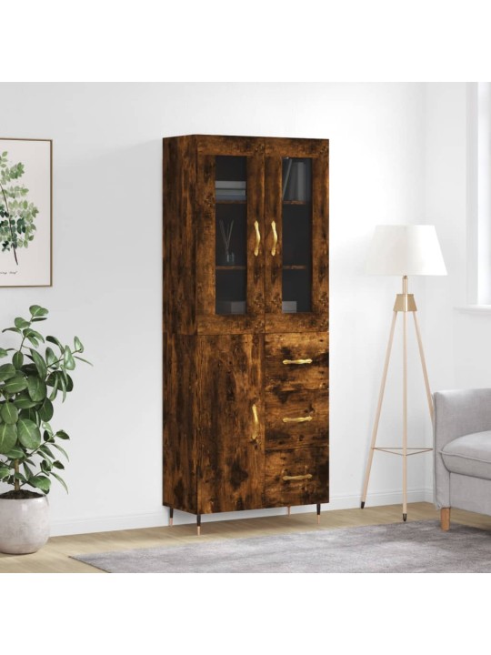 Skříň highboard kouřový dub 69,5 x 34 x 180 cm kompozitní dřevo