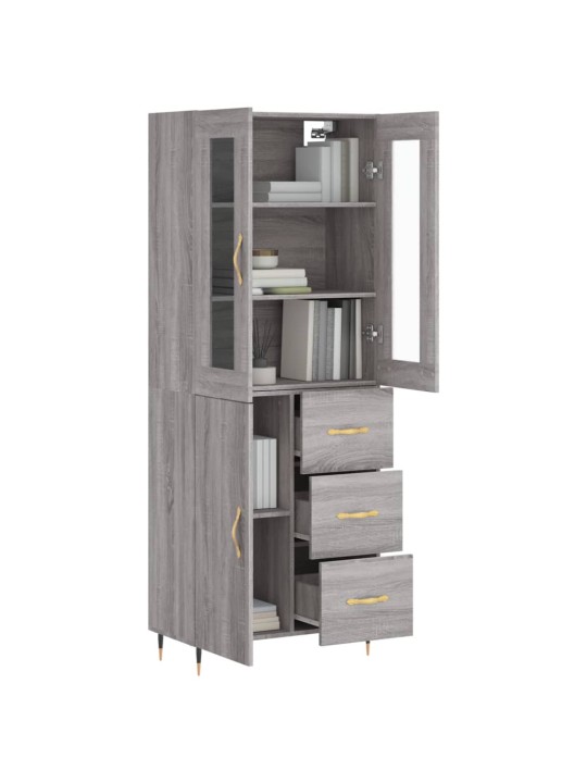 Skříň highboard šedá sonoma 69,5 x 34 x 180 cm kompozitní dřevo