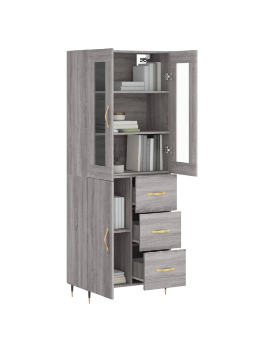 Skříň highboard šedá sonoma 69,5 x 34 x 180 cm kompozitní dřevo