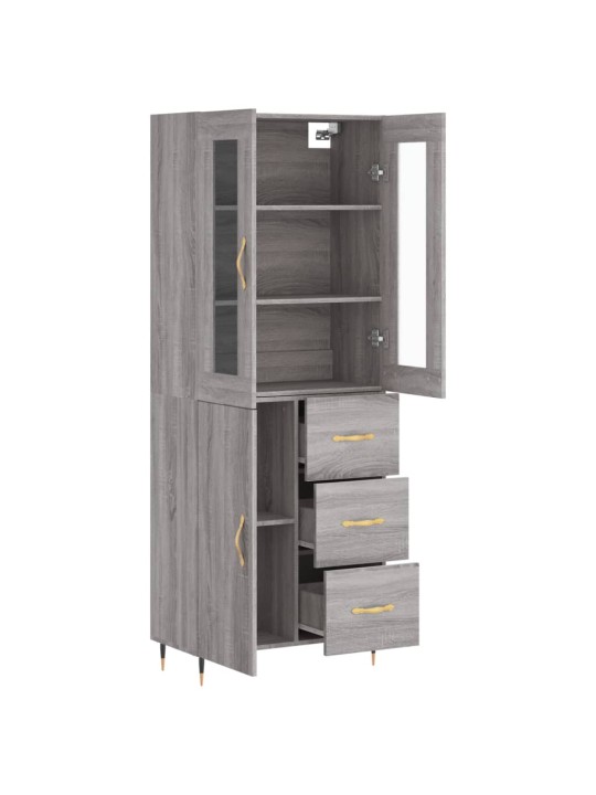 Skříň highboard šedá sonoma 69,5 x 34 x 180 cm kompozitní dřevo