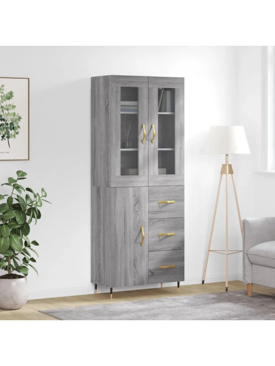 Skříň highboard šedá sonoma 69,5 x 34 x 180 cm kompozitní dřevo