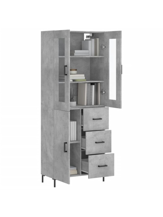Skříň highboard betonově šedá 69,5x34x180 cm kompozitní dřevo