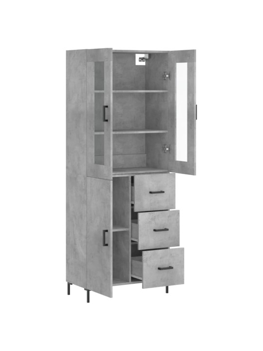 Skříň highboard betonově šedá 69,5x34x180 cm kompozitní dřevo