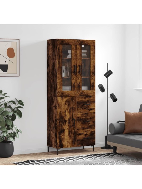 Skříň highboard kouřový dub 69,5 x 34 x 180 cm kompozitní dřevo