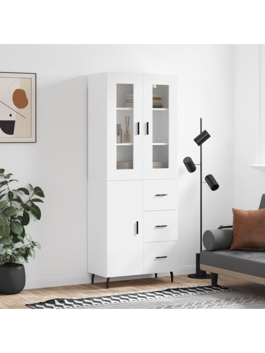 Skříň highboard bílá 69,5 x 34 x 180 cm kompozitní dřevo