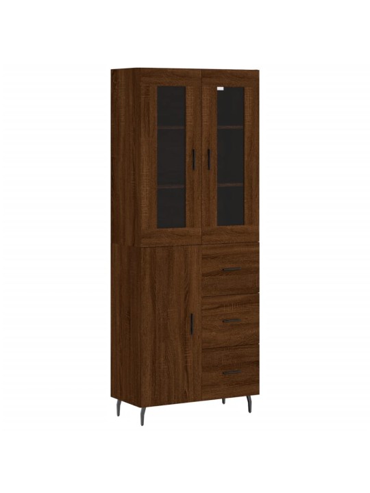 Skříň highboard hnědý dub 69,5 x 34 x 180 cm kompozitní dřevo