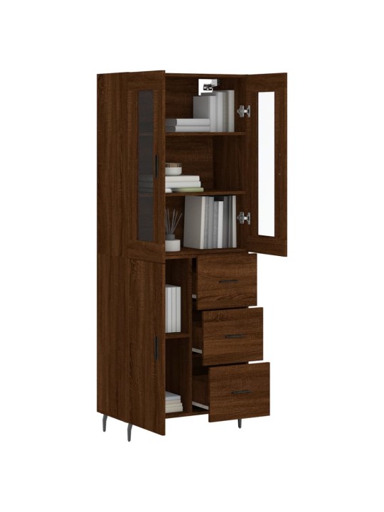 Skříň highboard hnědý dub 69,5 x 34 x 180 cm kompozitní dřevo