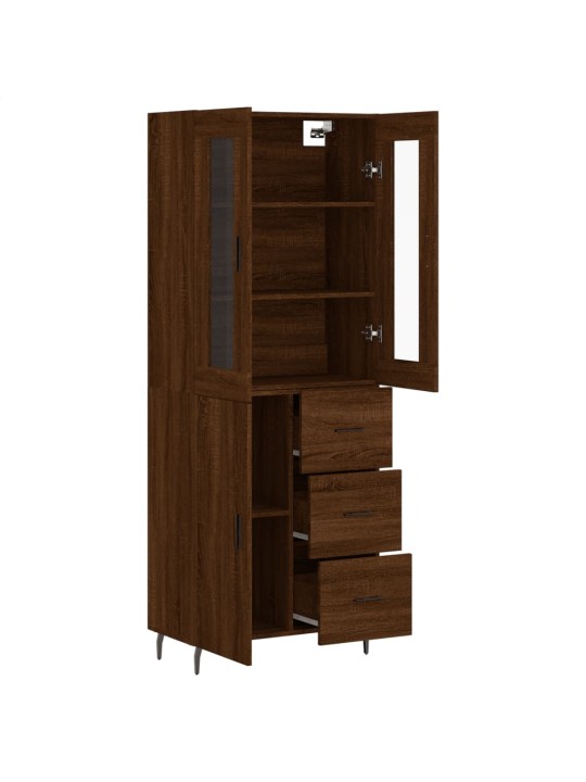 Skříň highboard hnědý dub 69,5 x 34 x 180 cm kompozitní dřevo
