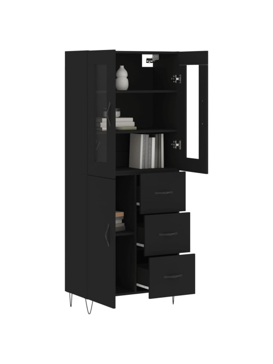 Skříň highboard černá 69,5 x 34 x 180 cm kompozitní dřevo
