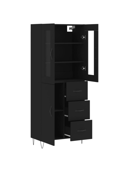 Skříň highboard černá 69,5 x 34 x 180 cm kompozitní dřevo
