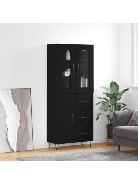 Skříň highboard černá 69,5 x 34 x 180 cm kompozitní dřevo