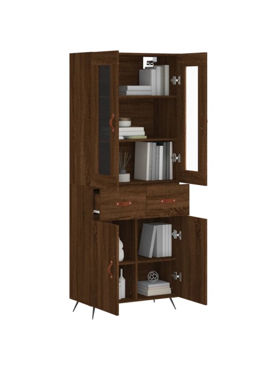 Skříň highboard hnědý dub 69,5 x 34 x 180 cm kompozitní dřevo