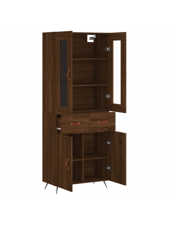 Skříň highboard hnědý dub 69,5 x 34 x 180 cm kompozitní dřevo