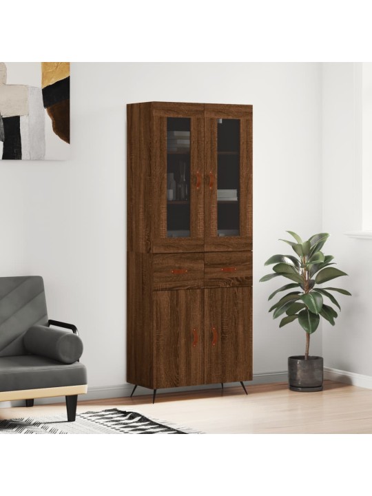 Skříň highboard hnědý dub 69,5 x 34 x 180 cm kompozitní dřevo