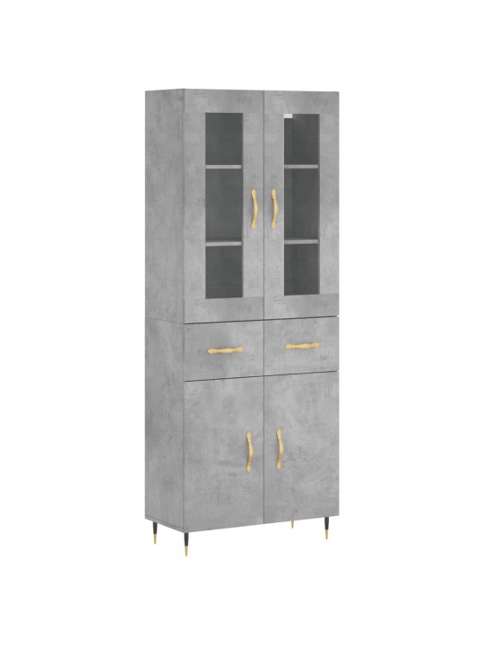 Skříň highboard betonově šedá 69,5x34x180 cm kompozitní dřevo