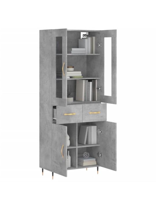 Skříň highboard betonově šedá 69,5x34x180 cm kompozitní dřevo