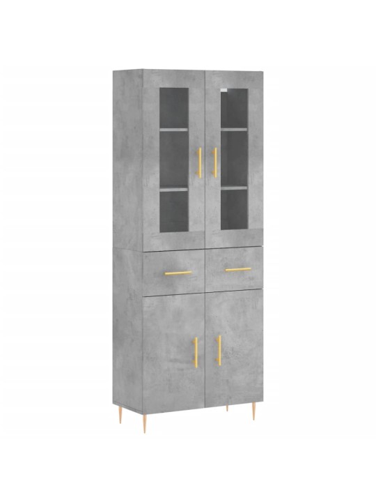 Skříň highboard betonově šedá 69,5x34x180 cm kompozitní dřevo