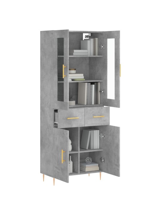 Skříň highboard betonově šedá 69,5x34x180 cm kompozitní dřevo