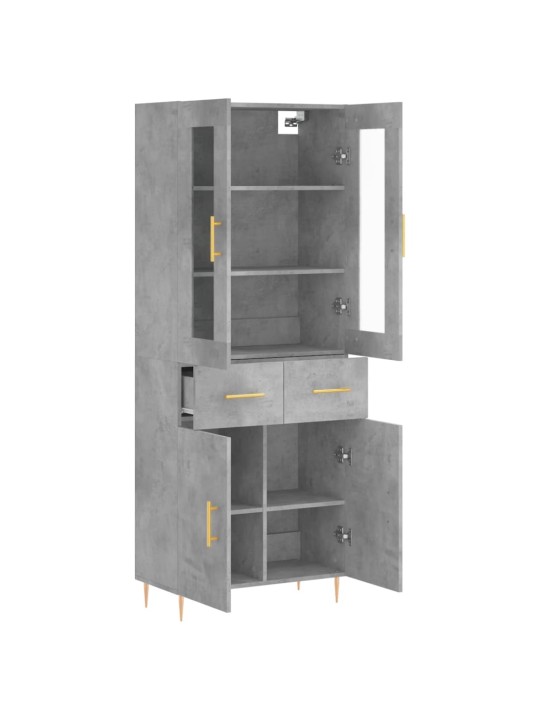 Skříň highboard betonově šedá 69,5x34x180 cm kompozitní dřevo