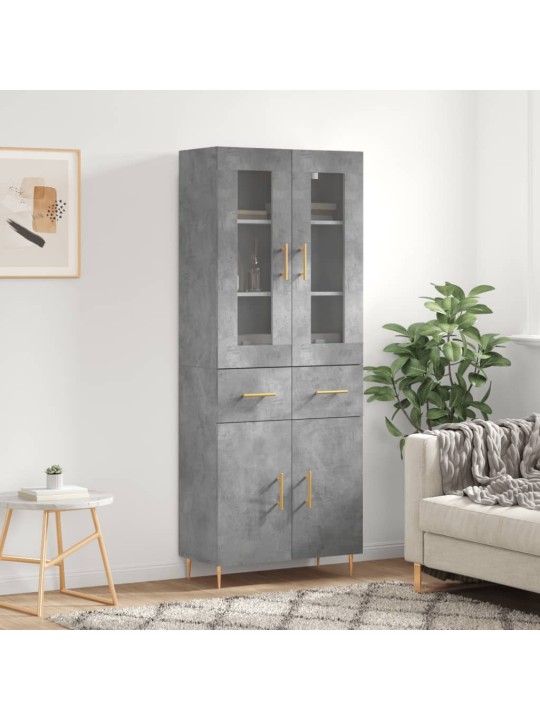 Skříň highboard betonově šedá 69,5x34x180 cm kompozitní dřevo