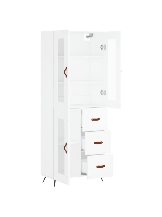 Skříň highboard bílá 69,5 x 34 x 180 cm kompozitní dřevo