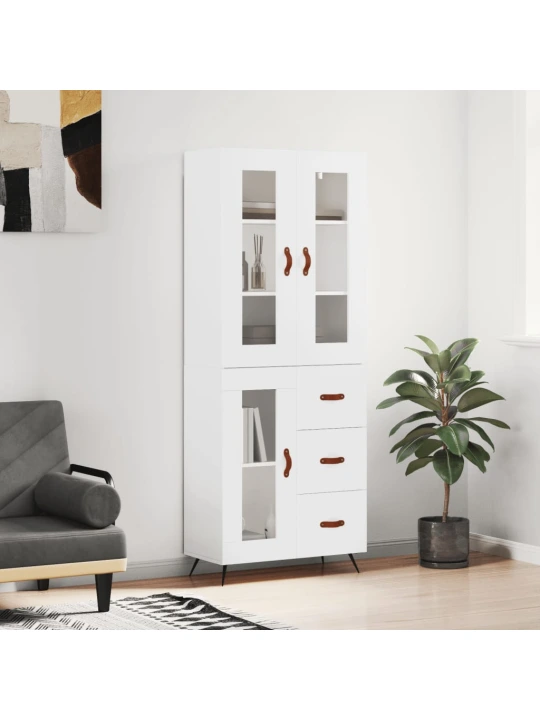 Skříň highboard bílá 69,5 x 34 x 180 cm kompozitní dřevo