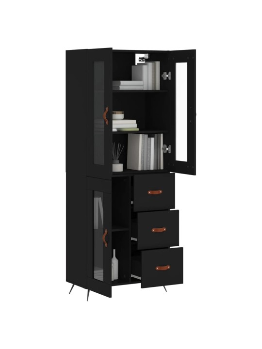 Skříň highboard černá 69,5 x 34 x 180 cm kompozitní dřevo