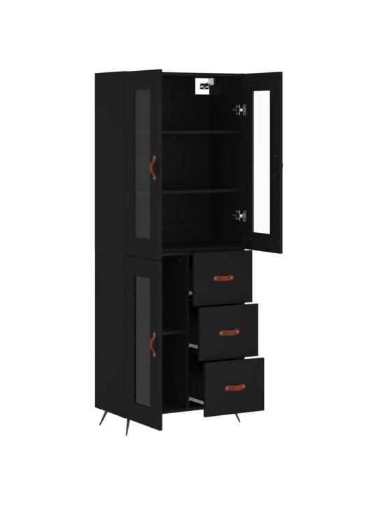 Skříň highboard černá 69,5 x 34 x 180 cm kompozitní dřevo
