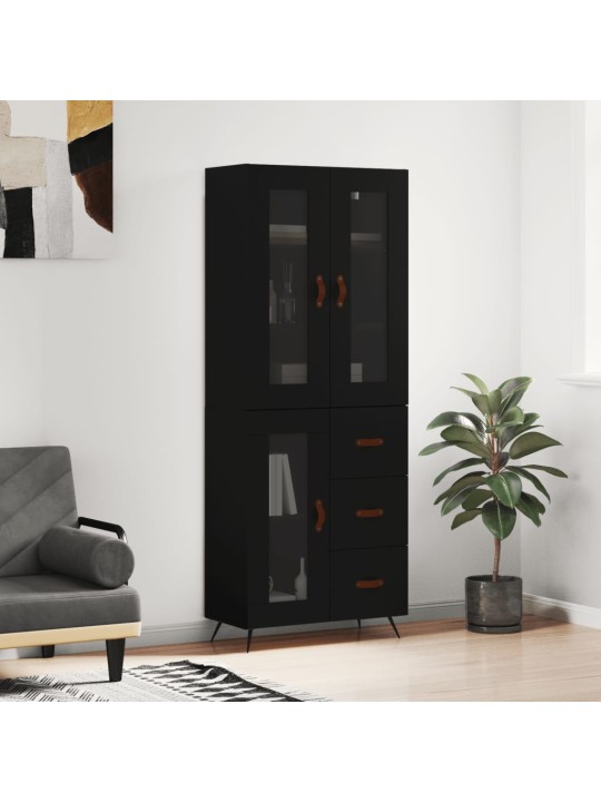 Skříň highboard černá 69,5 x 34 x 180 cm kompozitní dřevo