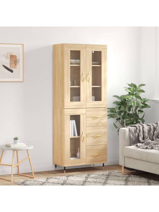Skříň highboard dub sonoma 69,5 x 34 x 180 cm kompozitní dřevo